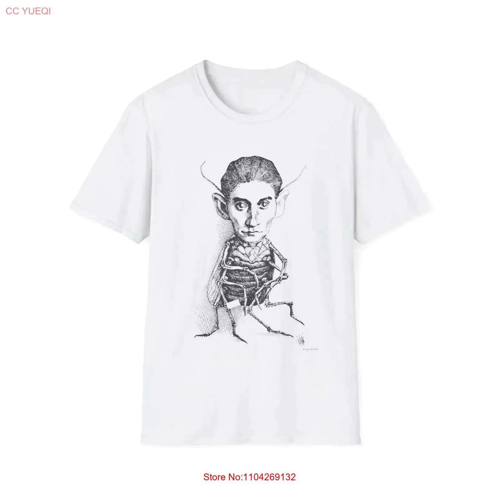 Camiseta vintage con dibujo de Franz Kafka de los años 70 de Rogelio Naranjo, estilo streetwear, suave, para uso diario, unisex, elegante.