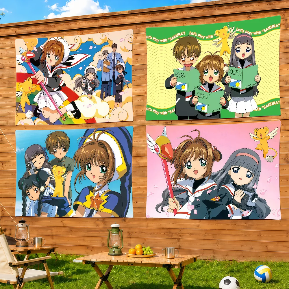 Comic C-Cardcaptor-R S-Sakura-A flag Decorative Home Yard & Garden Decor Banner - Indoor Outdoor Wall Hanging Flag