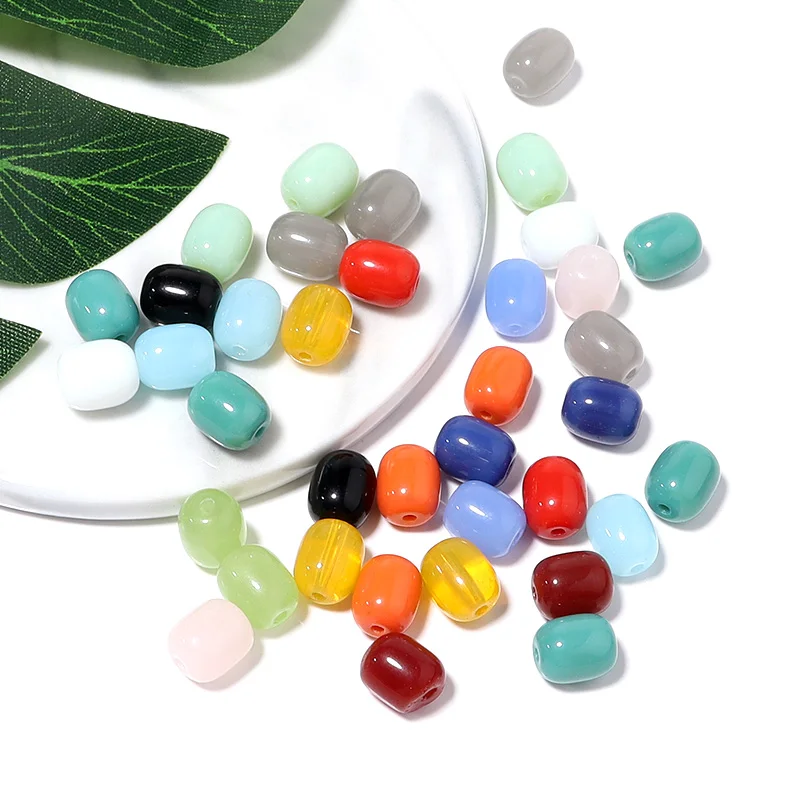 30 teile/los Oval Zylindrische Glasperlen für Schmuck Machen Lose Spacer Charm Bead Glas Zylinder Perlen DIY Armband Zubehör – Detail 5