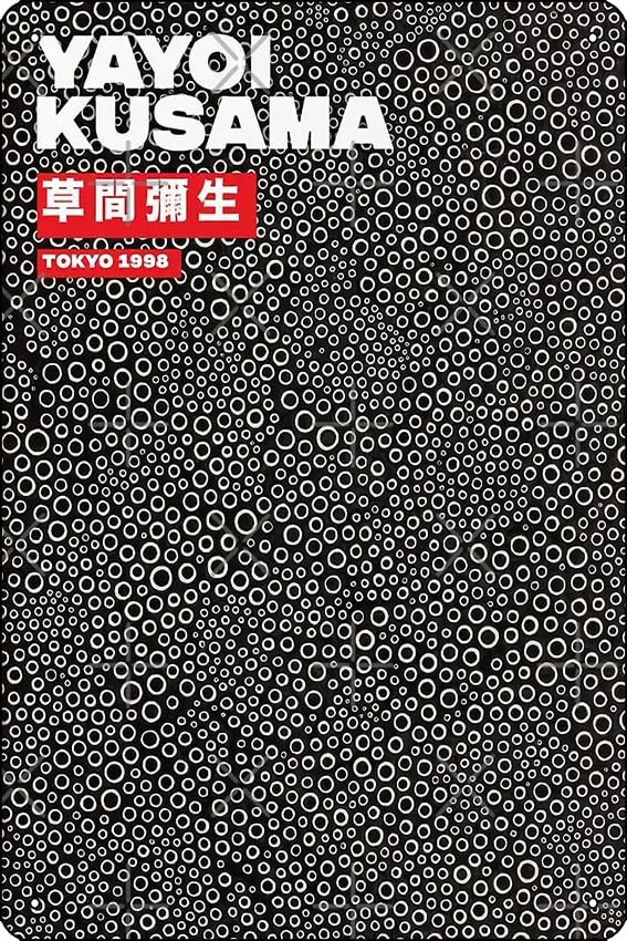 Black Yayoi Kusama Poster Metal Tin Sign Fun Home Art Wall Decor 8x12 Inch