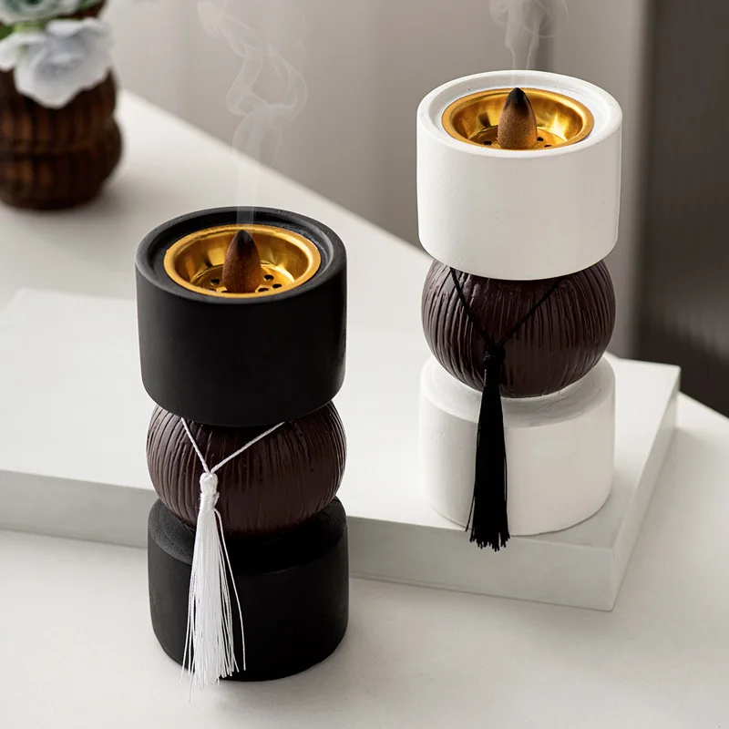 Middle Eastern Arabic Style Resin Dumbbell Aromatherapy Diffuser with Tassel Decoration - Modern Minimalist Boho Chic Home Decor