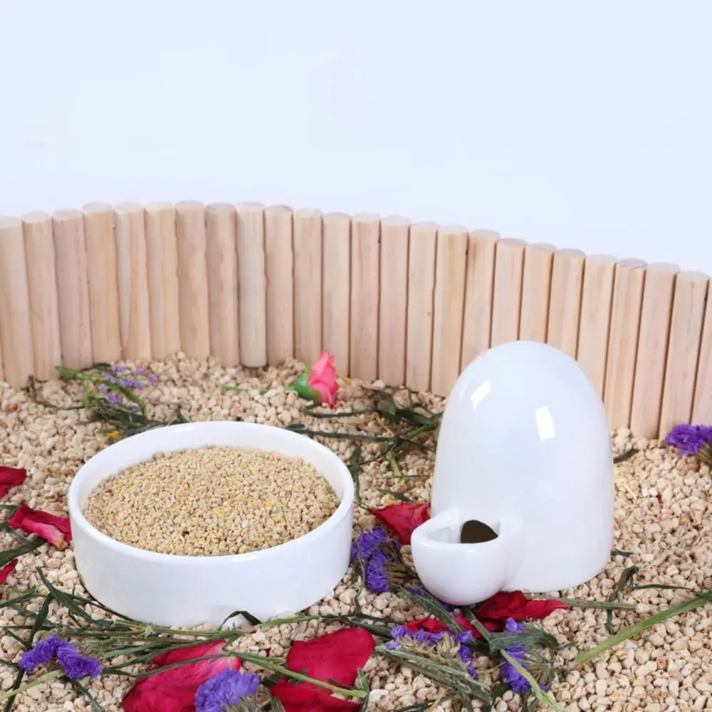 وعاء طعام الطيور توجيه الهامستر السيراميك وعاء مياه السيراميك مكافحة انقلاب الهامستر وعاء للوجبات الخفيفة الدجاج التلقائي المستديرة #4