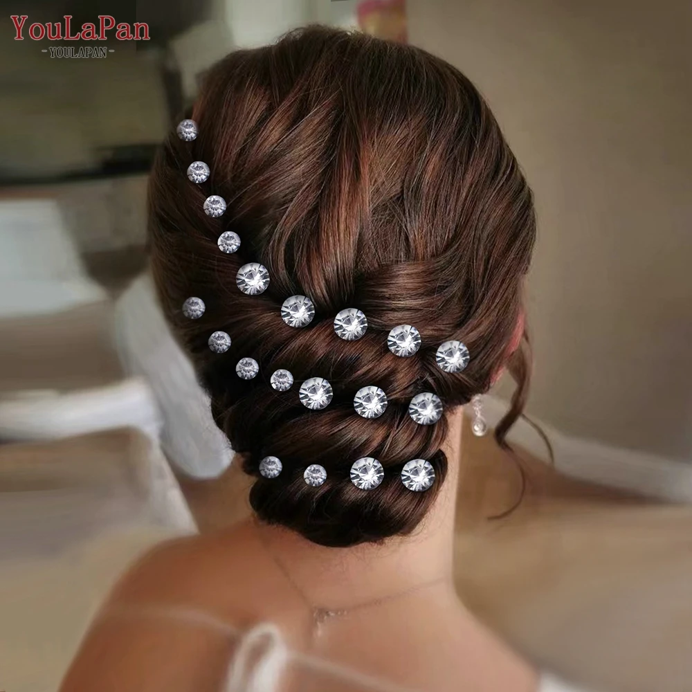 YouLaPan Rhinestone Hairpin Bridal Wedding 20 Piece One Set Fashion Woman Crystal Party Hair Accessories Girlfriend Gift HP535