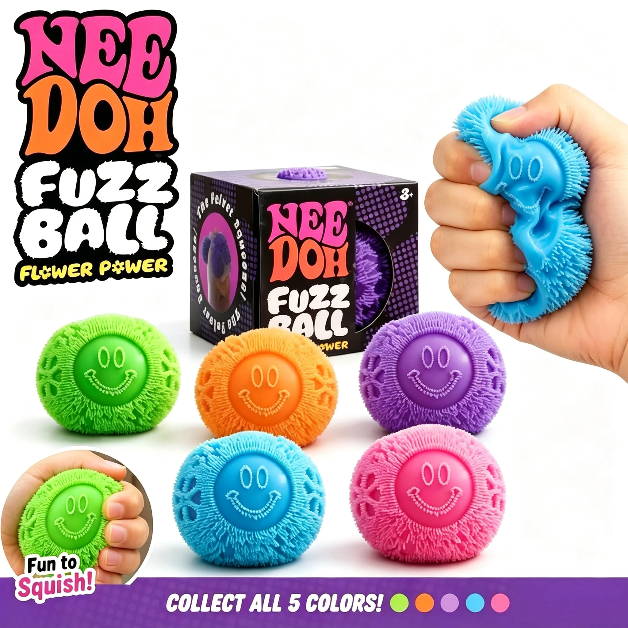 Nee Doh Fuzz Ball Series Desktop Decompress Ornament Stress Relief Toys Suitable for Under Pressure Fun Soft Stress Ball Gifts