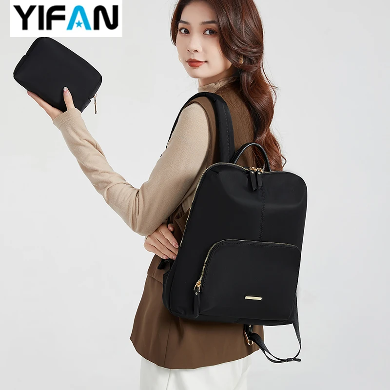 

Slim Backpack Purse for Women, Girls Casual Business Daypack Handbag Nylon Bookbag with Laptop Compartment Upto 14 Inch