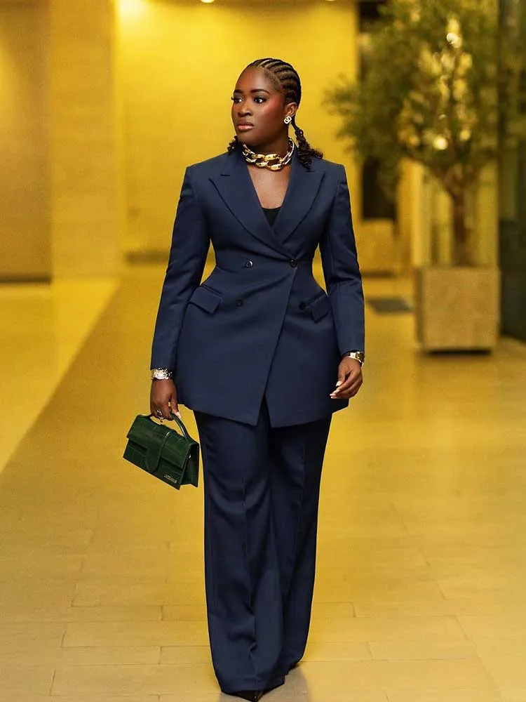 

2 Piece Sets Women Outfit Chic Elegant Autumn Female Clothing Slimming Waist Long Sleeve Blazer and Pant Set Office Wear Ladies