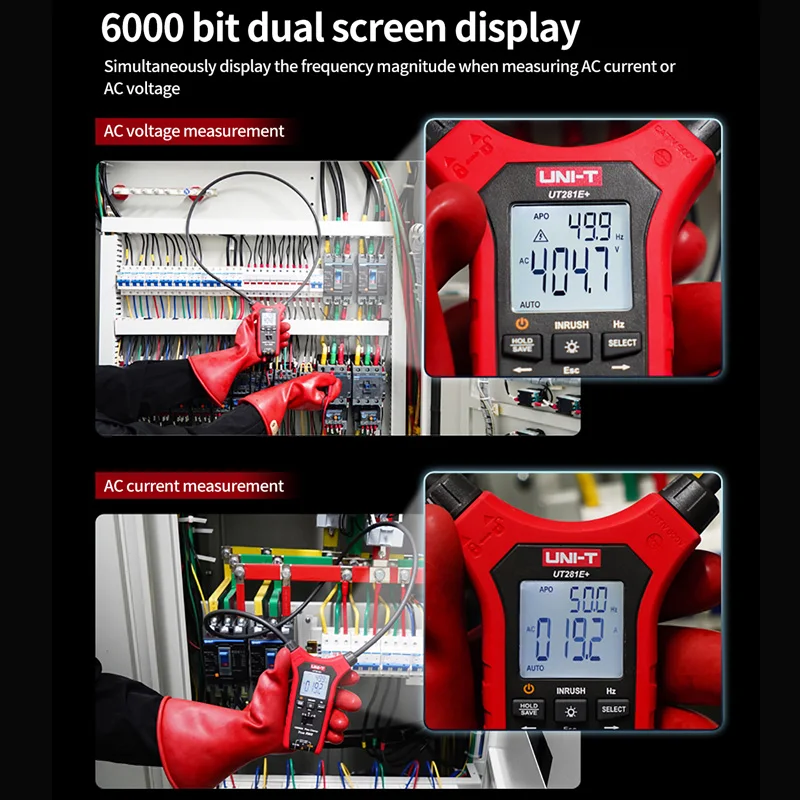 UNI-T UT281E+ 10000A デジタルフレックスクランプメーター 6000 カウント真の実効値マルチメーター電流計電圧計周波数計