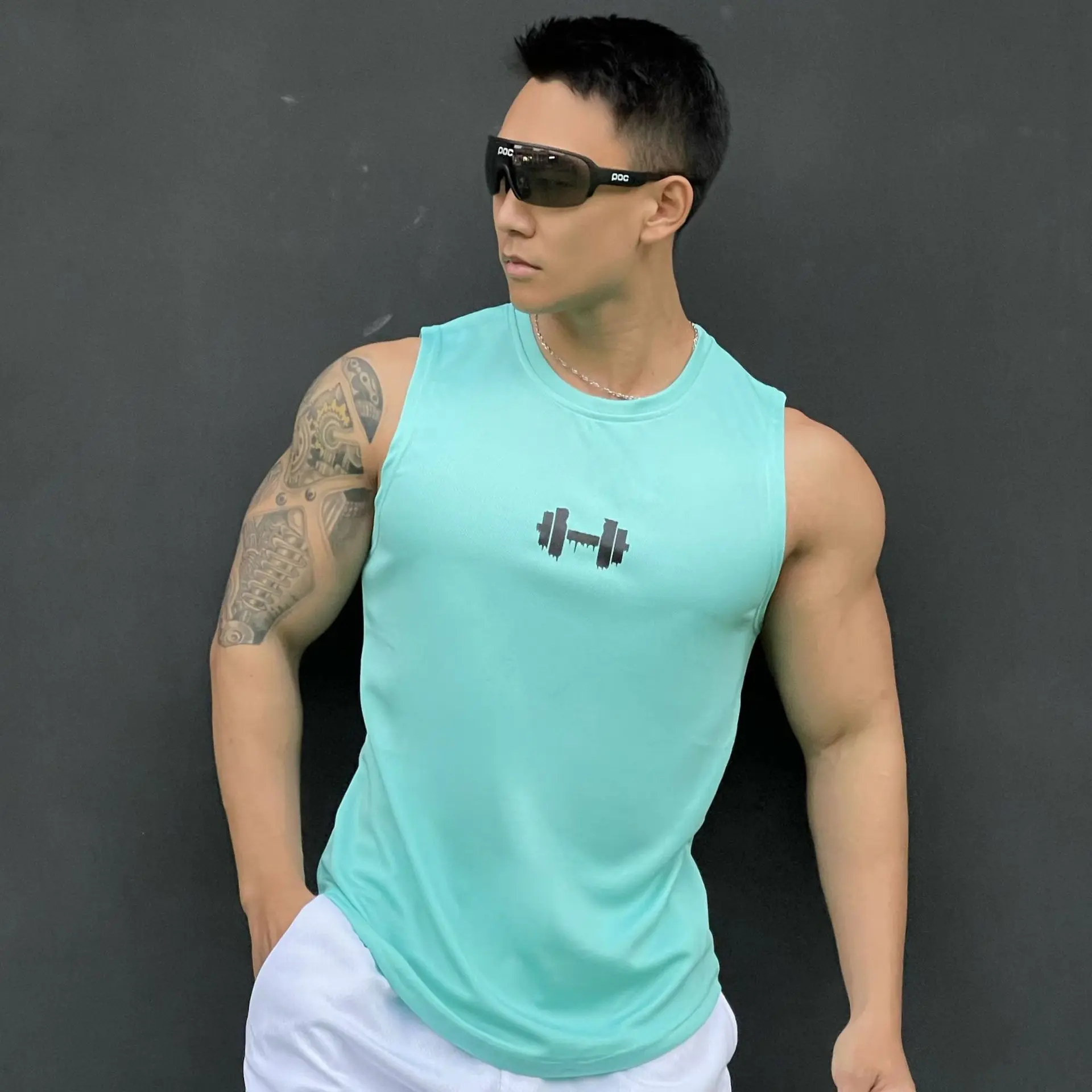 New Men\'s vest casual sports T-shirt Fitness training basketball Tank top Gym t-shirt man summer quick-dry Men\'s clothing Top