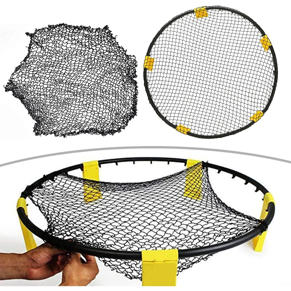 Adjustable Outdoor Volleyball Net Replacement Lightweight Portable 1M Diameter Black Nylon Training