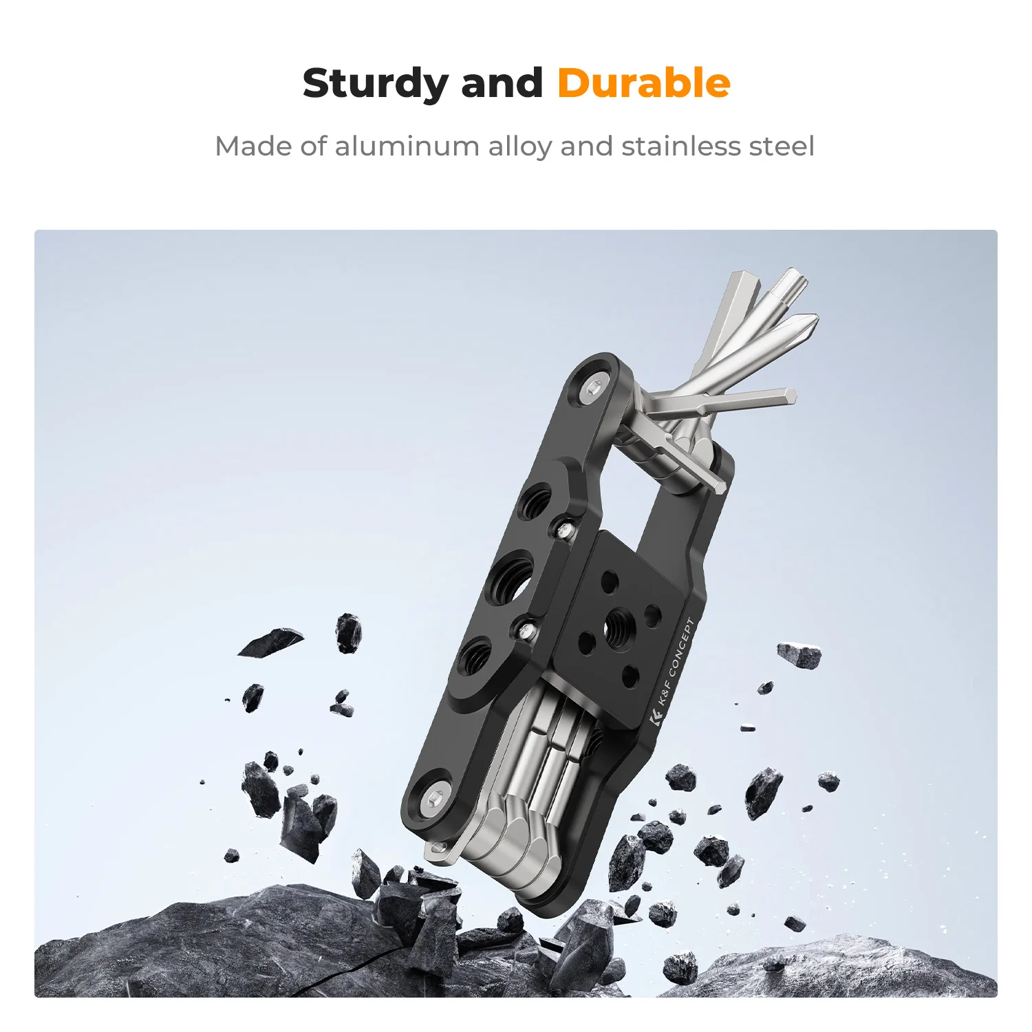 K&F Concept Juego de llaves hexagonales plegables con destornilladores Juego de destornilladores portátiles Herramienta plegable para reparación de bicicletas