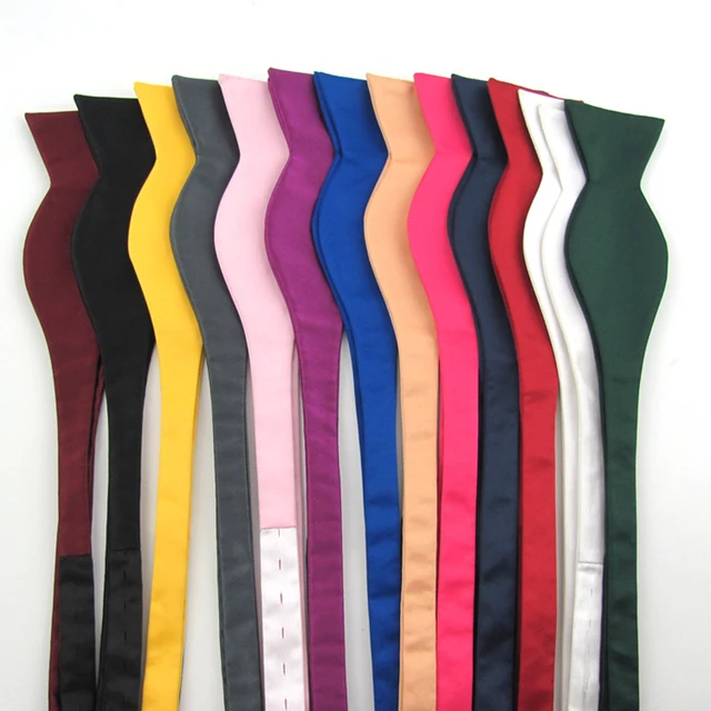Men's Self-Tie Satin Bow Tie – Adjustable Solid Color Classic Business Bow Tie, 12 × 6cm, 10 Colors – view 4