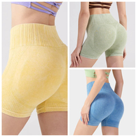 High Waist Yoga Shorts Seamless Women's Hip Lift Quick Freeze Dry Sports Shorts Washed Large Size Peach Hip Yoga Fitness Shorts