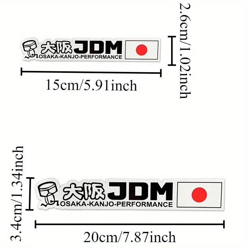 Japanese Style Osaka Sticker 1PC JDM Vinyl Decal Waterproof Sunproof Car Side Window Trunk Motorcycle Decoration