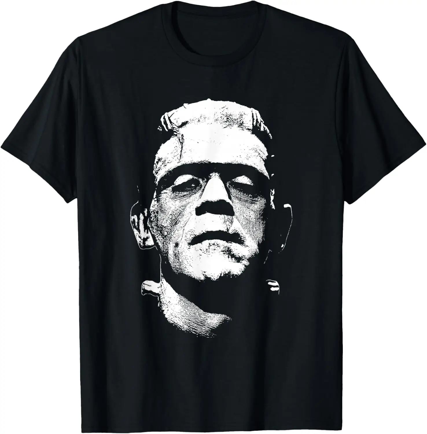 Frankenstein Monster And Bride Halloween Matching Couple T-Shirt Men Women Unisex Novelty Graphic T‑Shirt, Classic Crew Neck 100% Cotton Tee, Lightweight Anti‑Pilling Breathable Casual Tops, Year‑Round Daily Outfit, Holiday Birthday Present Tee