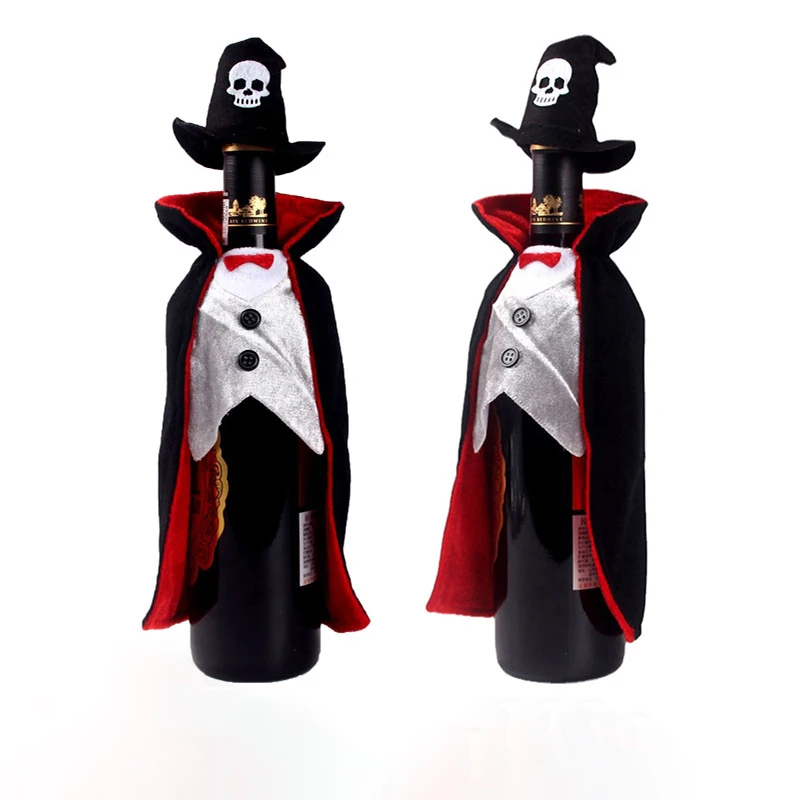 Halloween wine bottle covers, champagne and red wine bottle bags, table and home decoration items, Halloween dinner table wine b