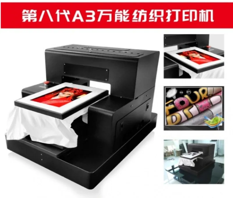 Small UV Flatbed Printer Clothes Personalized Printing Fabric Short Sleeve LOGO Personalized Pattern Inkjet Printer