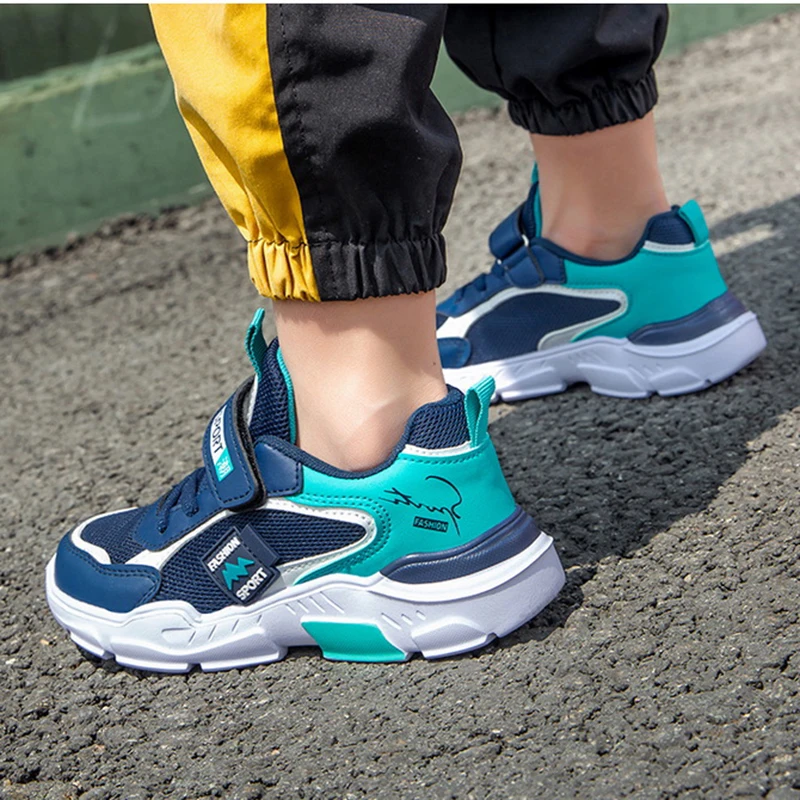 Children's Sports Shoes Low-top Mesh Running Shoes Leisure Walking Shoes Fashion Magic Stick Casual Shoes 28-40 Size Shoes