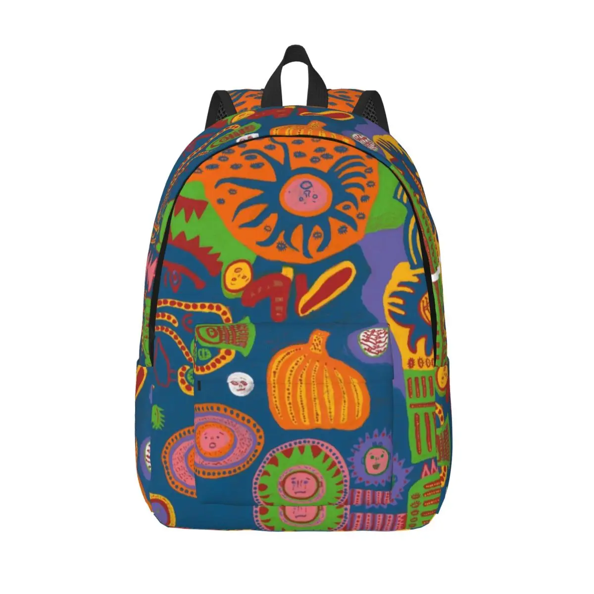 Kürbis abstrakter Rucksack für Kindergarten, Grundschule, Schüler, Yayoi Kusama Polka, Büchertasche, Jungen, Mädchen, Kinder, Tagesrucksack, Geschenk