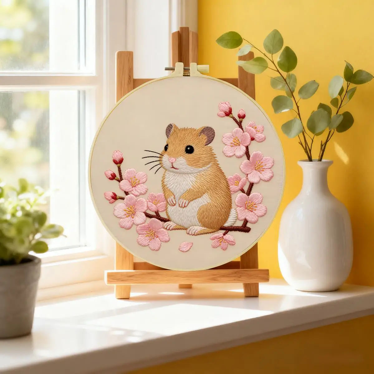1 Stück 20X20CM/15X15CM 7,87/6,3 Zoll Maus-Stickerei-Starter-Kit DIY-Kit DIY-Stickerei-Set Handarbeiten Malerei Nadelkunst – Detail 4