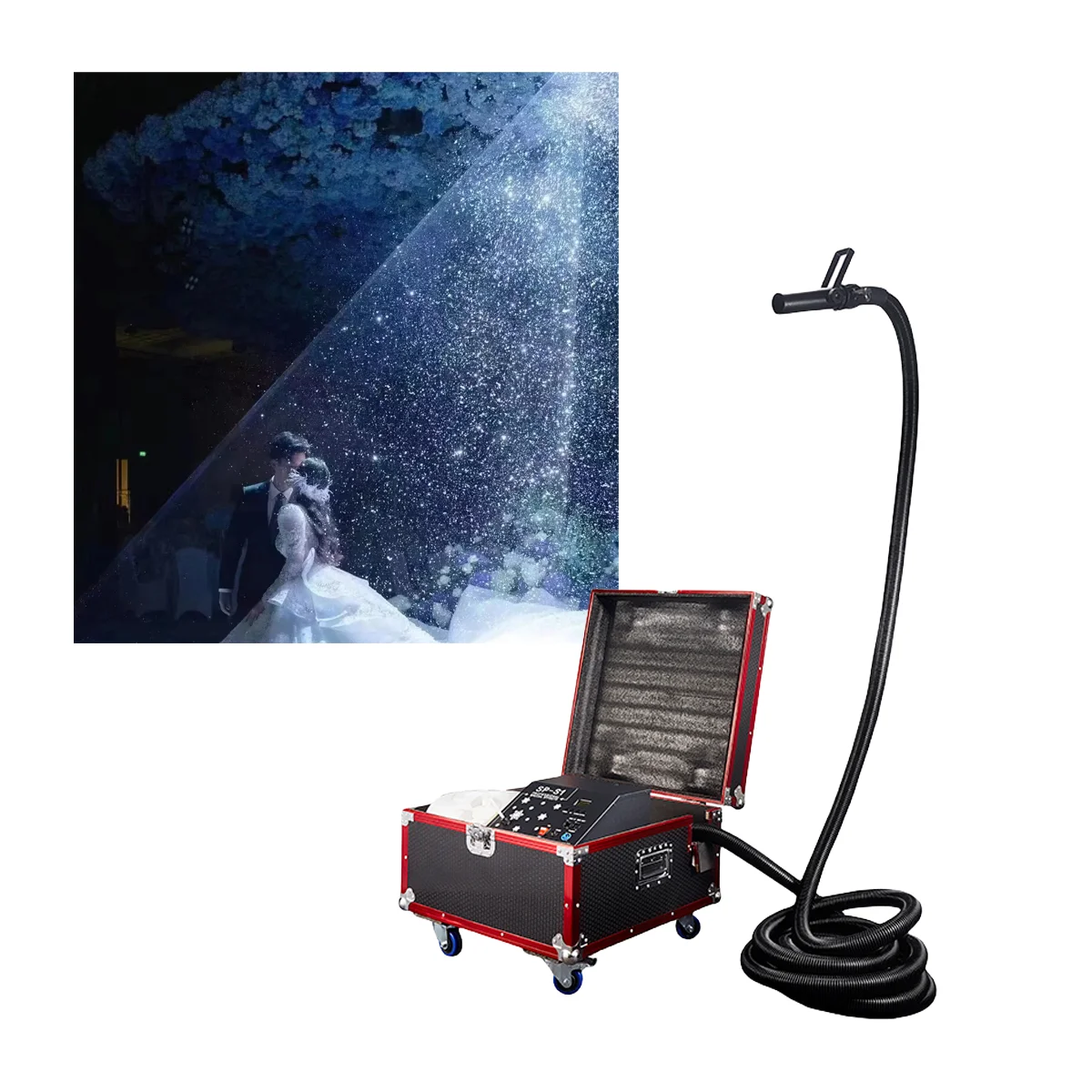 Marriage 3000W Dual Voltage Iron Outdoor Snow Machine Christmas Wedding Stage Artificial Snow Maker 2CH DMX512 Electric Special