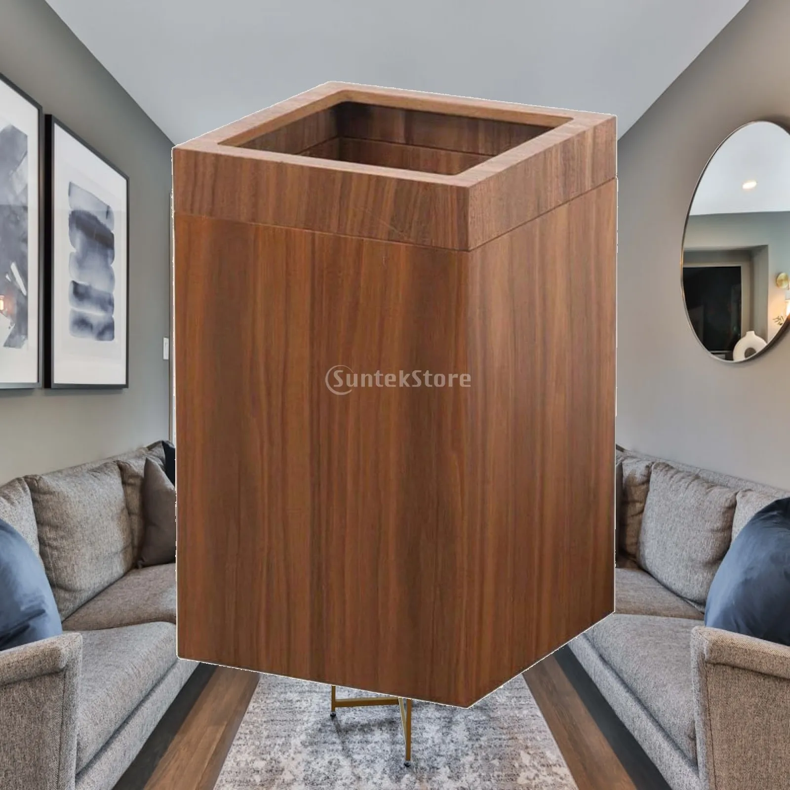Nordic Design Paper Bin Minimalist Design Uncovered Top Wood