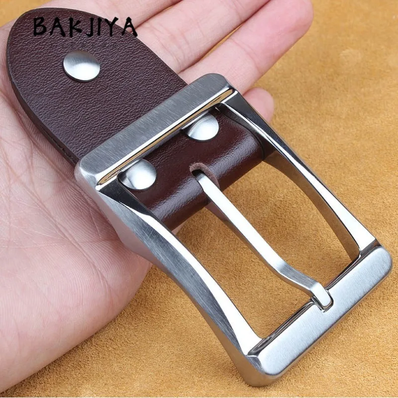 Pure Titanium Pin Buckle Belt Accessory - Men's Business Casual Versatile Leather Canvas Waist Band Head Rustproof 40mm Diameter