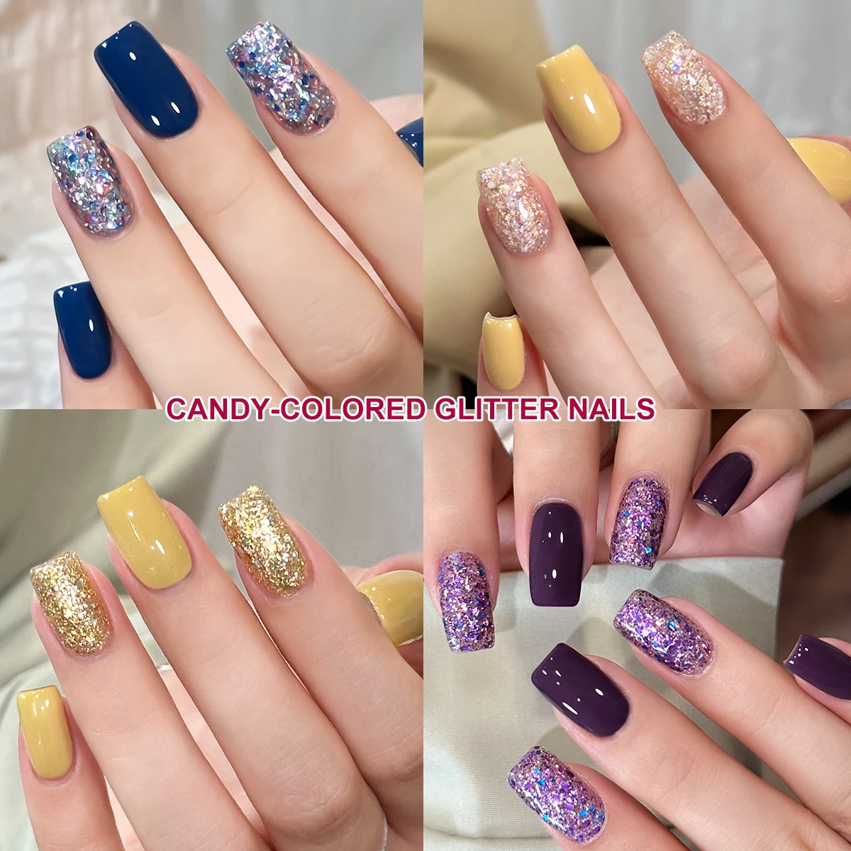 15ML  Sweet Candy Glitter Nail Gel Set Semi Permanent Nail Art Soaking UV LED Nail Salon DIY Nail Salon Gel For Spring