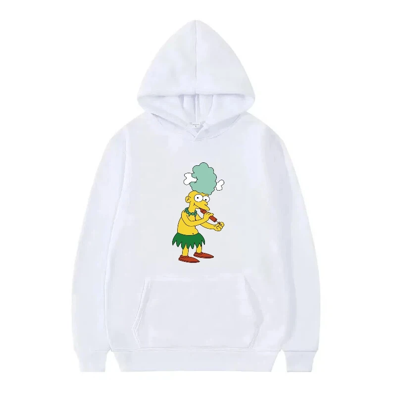 ديزني ذا سمبسنز نمط امرأة سوداء الخريف موضة Kawaii ملابس علوية فضفاضة البلوفرات السيدات رخيصة هوديس الرجال بلوزات #2