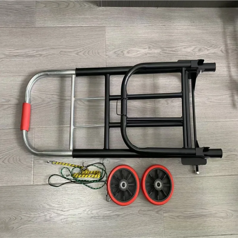 custom.Industrial Stainless Steel Two-Wheel Portable Luggage Cart Shopping Grocery Trolley Hand-Pulled Foldable Platform Storage