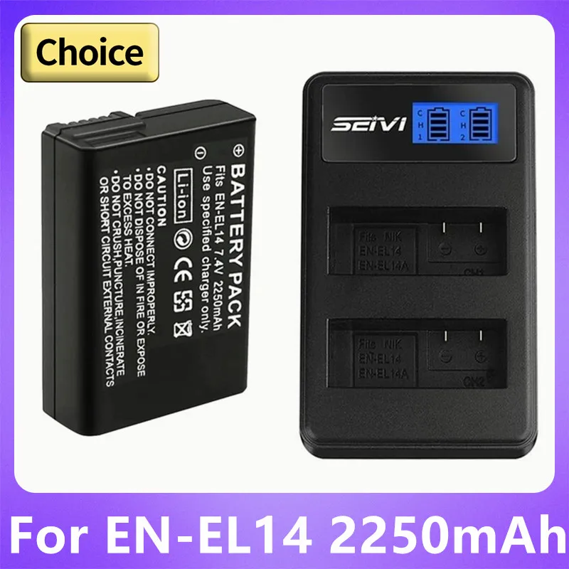 EN-EL14A EN-EL14 EL14 CAMERA BATTERY FOR NIKON D3100 D3200 D3300 D3400 D3500 D5600 D5100 D5200 P7000 P7100 P7800 P7700 2250MAH