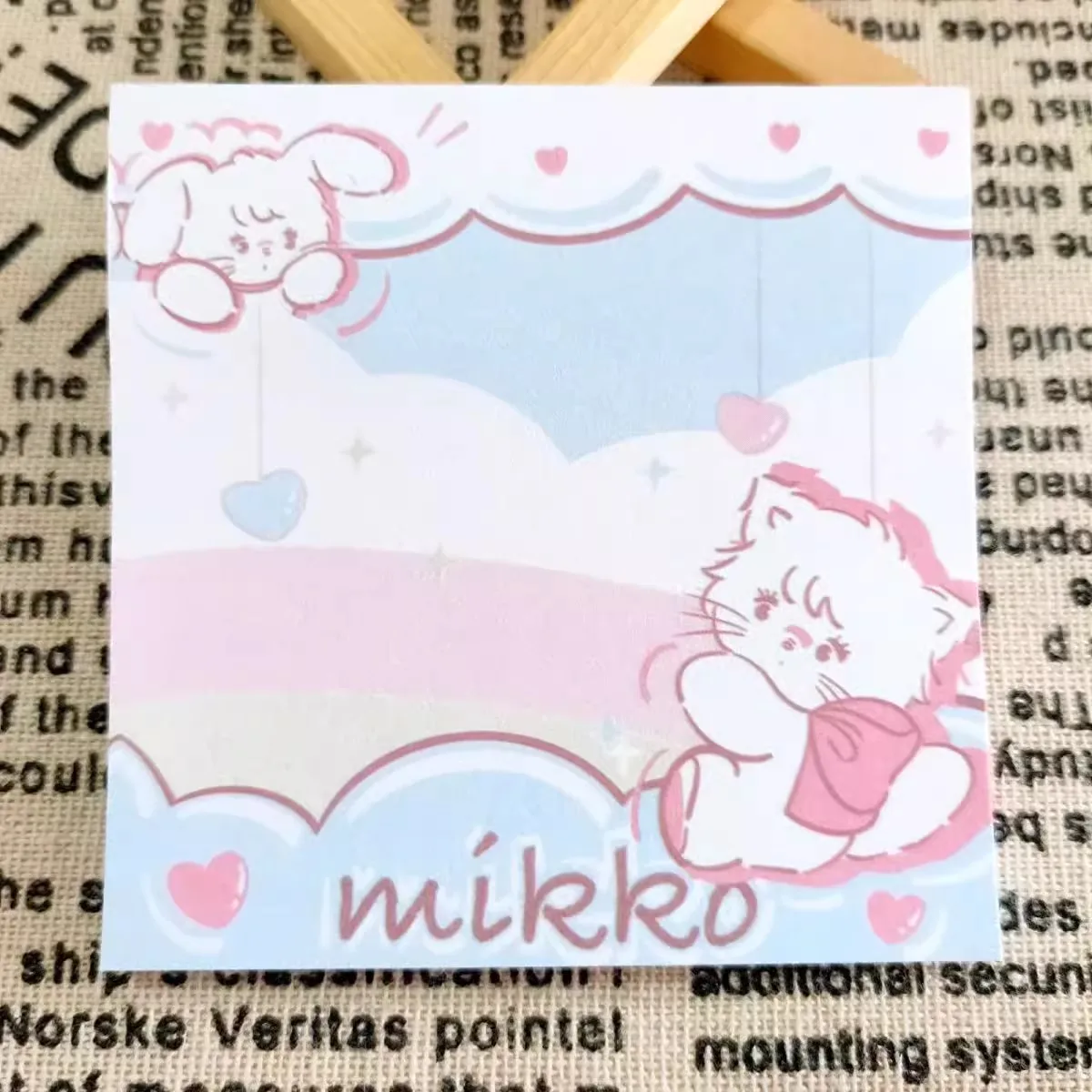 Cartoon Mikko Cat Memo Pad Non-Sticky 50-Page Memo Pad Thickened Color Page Ins Popular Cute Memo Wholesale