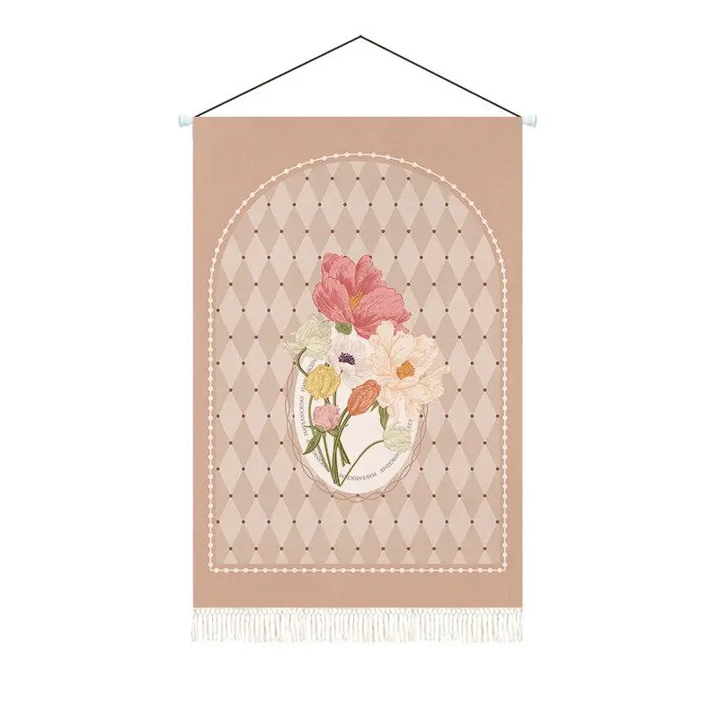 VIKAMA Vintage Arch Floral Tapestry Wall Hanging Boho Botanical Art Bedroom Living Room Home Decor