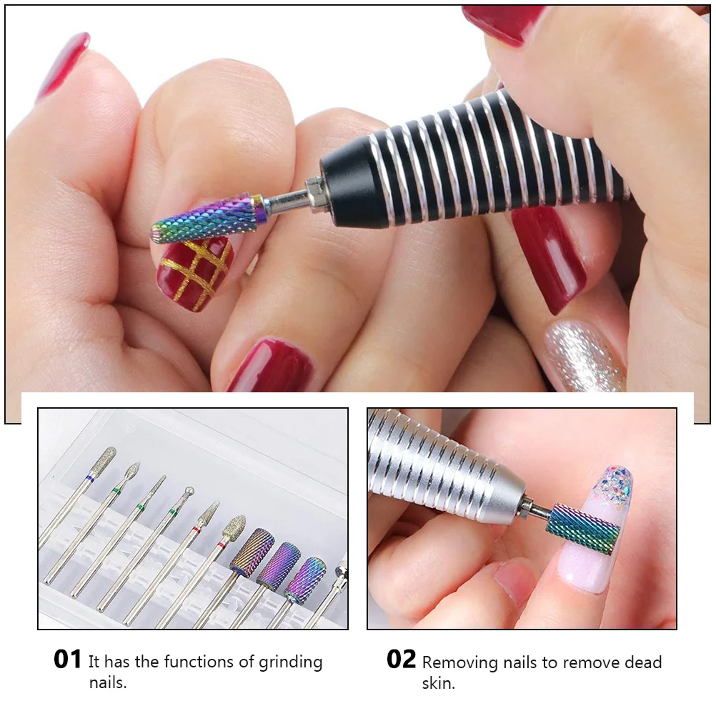 

10pcs Nail Heads Kit For Manicure Pen Multi-Functional Drill Bits Manicure Drill Bits Set Nail Art Tools Accessories