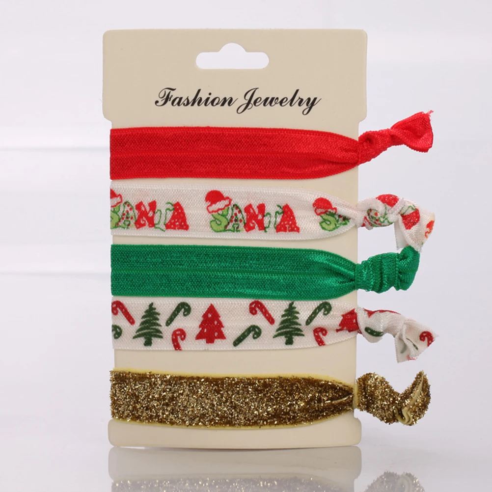 

30Pcs Hair Tie Christmas Woman Party Accessory Soft Fabric Headdress Ponytail Holder Cute Gift for Festival Wear