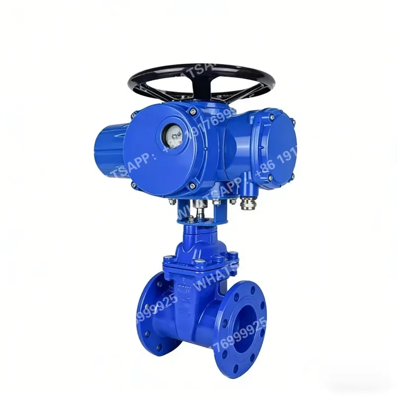Electric Actuated Flanged Gate Valve, DN Ductile Iron Motorized Gate Valve for Water Pipeline Shutoff