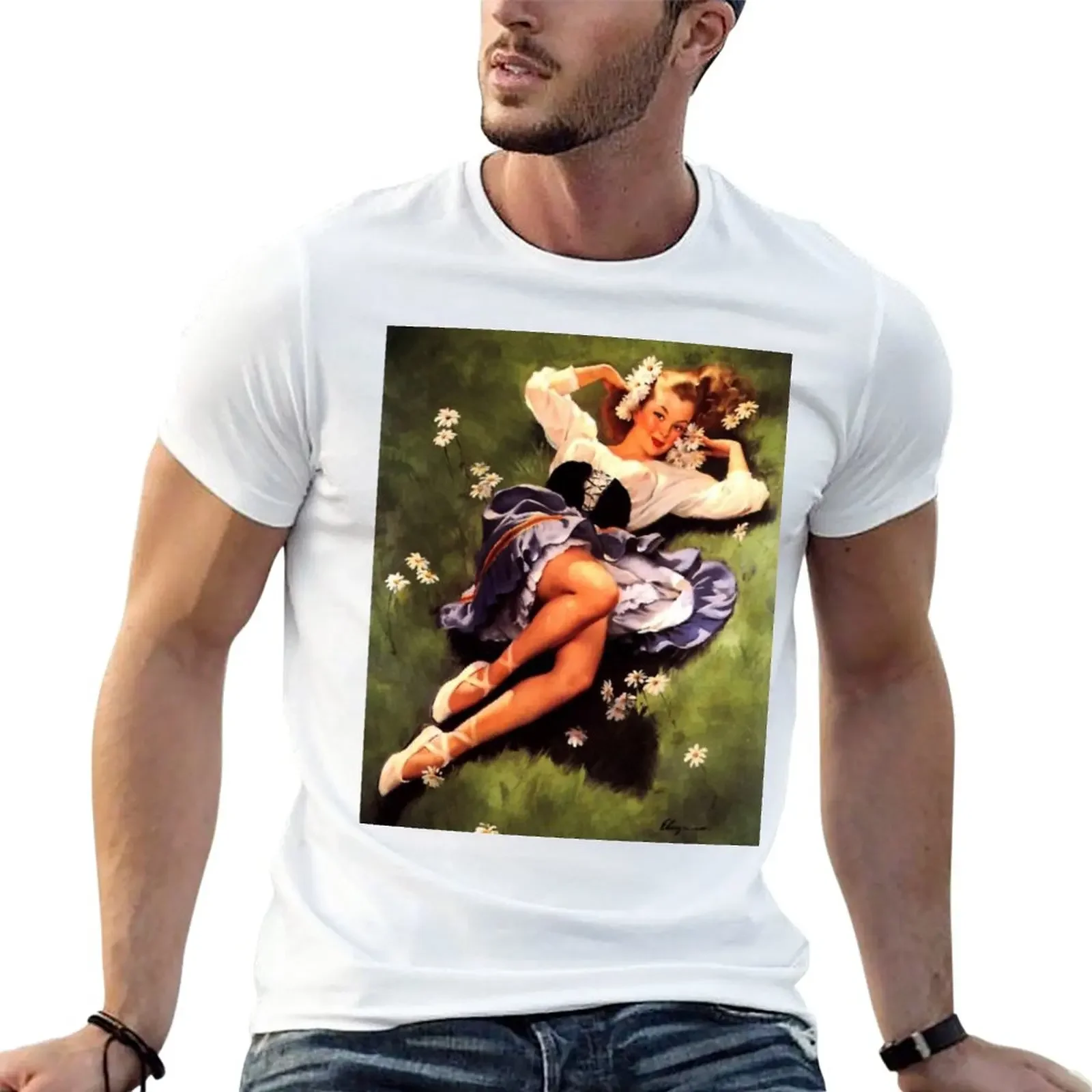 Pin-Up Girl - Elvgren - Vintage T-Shirt plus size tops sports fans plus sizes fruit of the loom mens t shirts