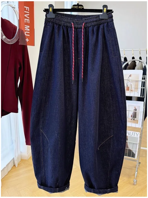 

Свободные джинсы с высокой талией и широкими штанинами, повседневные, удобные, винтажные, для мужчин и женщин, осенний сезон, прямой крой