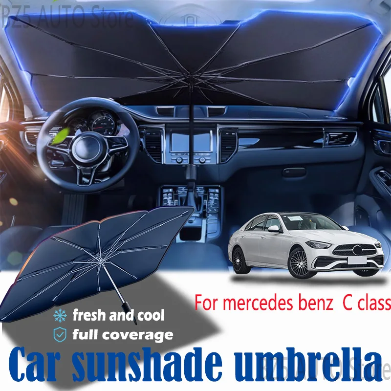 

For mercedes benz C class front windshield panel, sun visor, summer accessories, heat insulation, sun shading, or sun protection