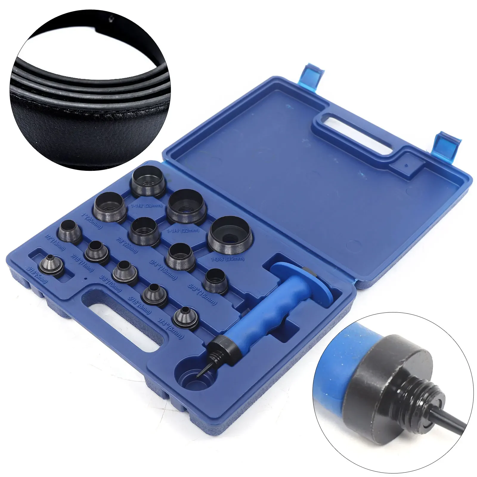 

14Pcs Leather Punch Tools, Hollow Hole Punch Kit, Hole Punch Set with Storage Case
