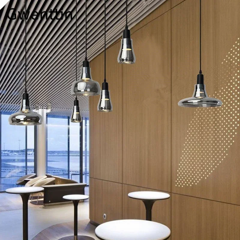 

Smoky Gray Glass Pendant Light Modern Loft Hanging Lamp Suspension Luminaire for Living Room Bedroom Kitchen Home Decoration LED