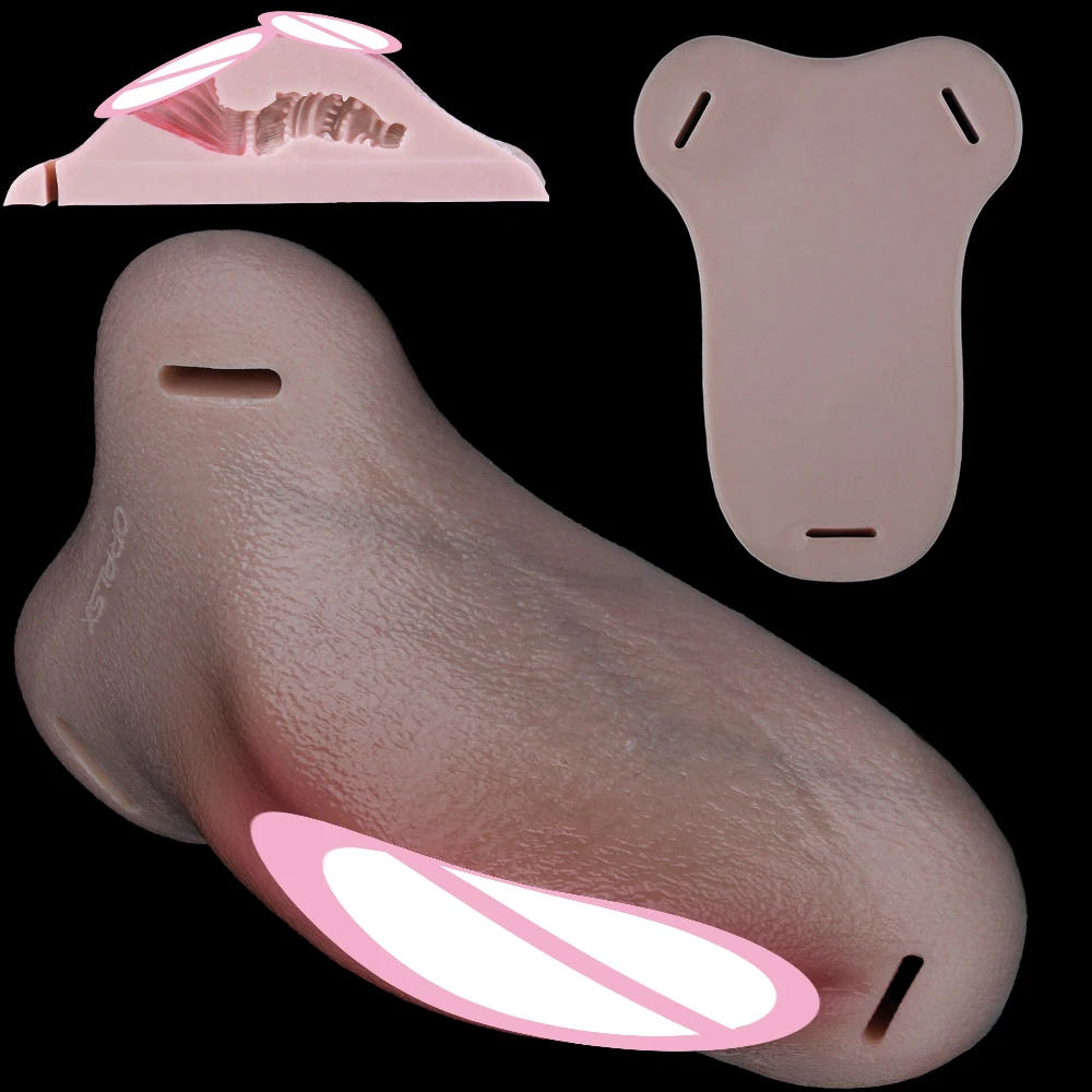 ORALSX Soft Silicone Insertable Vagina Panties With Belt Realistic Penis Sleeve Penis Cage Femboy Sex Toys For Men Adult 18 Plus