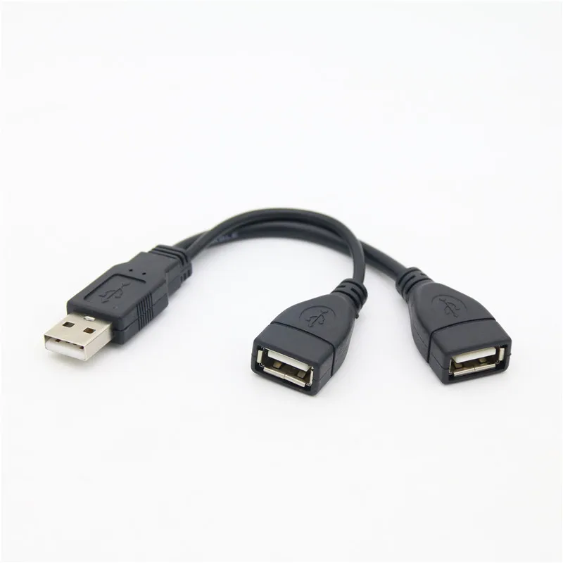 USB 2.0 الفاصل Y كابل 1 ذكر إلى 2 أنثى تمديد الحبل محول الطاقة محول للكمبيوتر سيارة نقل البيانات كابل شحن