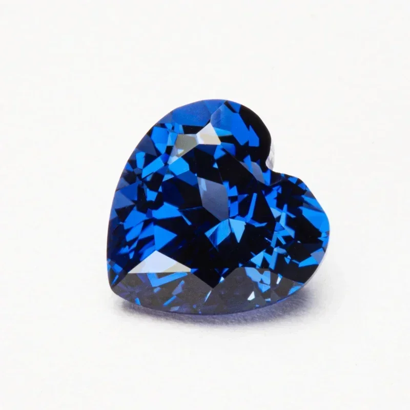 Lab Grown Sapphire Heart Shape Royal Blue Color VVS1 Gemstones for Charms Diy Jewelry Making Materials Selectable AGL Certificat