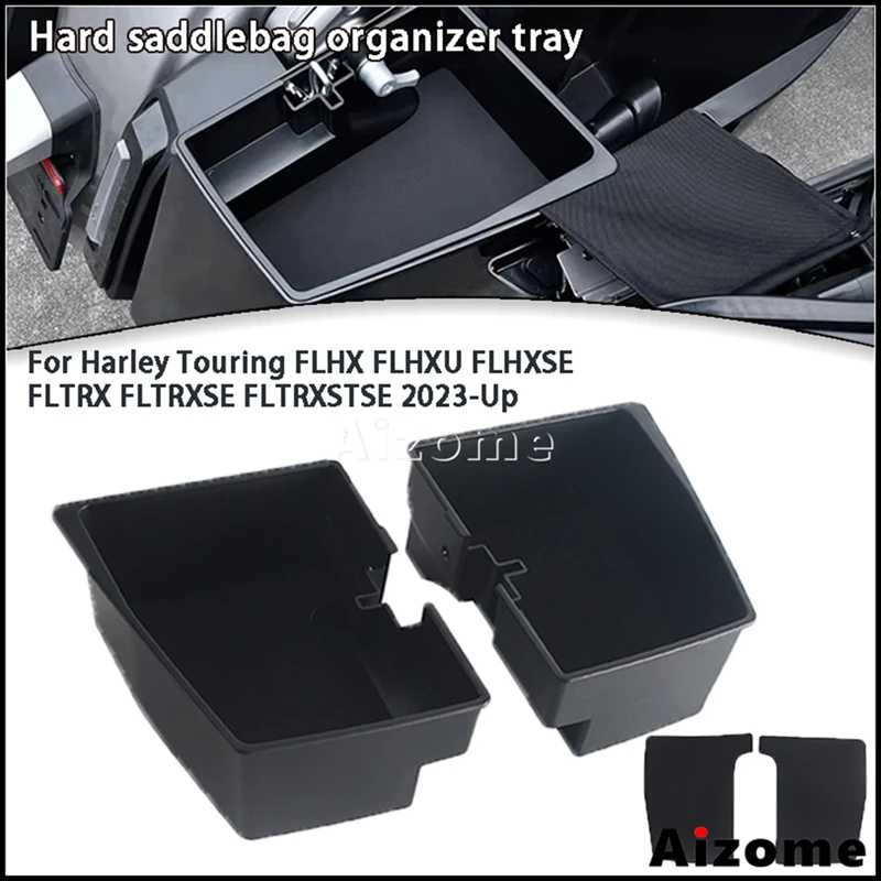 Motorcycle Hard Saddlebag Organizer Tray Plastic Storage Box For Harley Touring FLHX FLHXU FLHXSE FLTRX FLTRXSE FLTRXSTSE 2023+