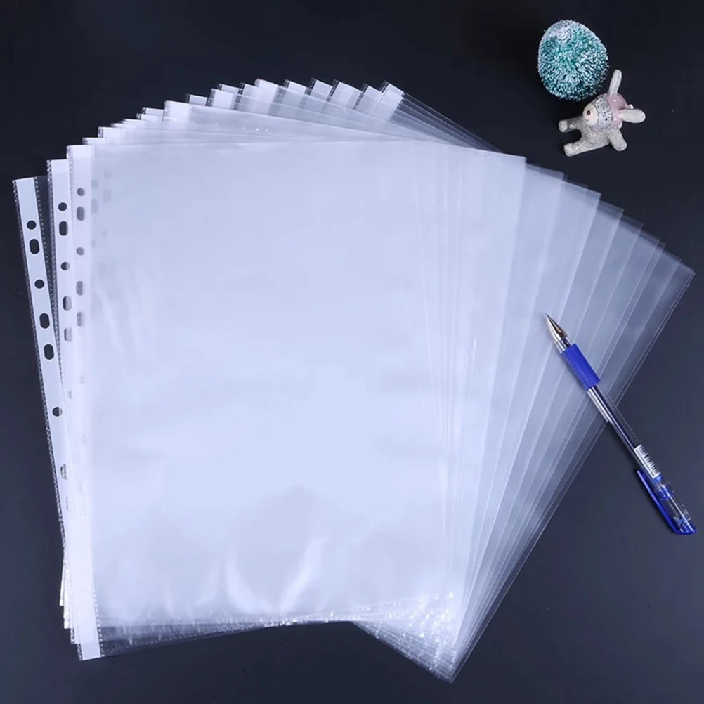 

100pcs A4 Document Clear Pp Waterproof Lightweight Office File Folder Document Organizer Transparent File Folder For