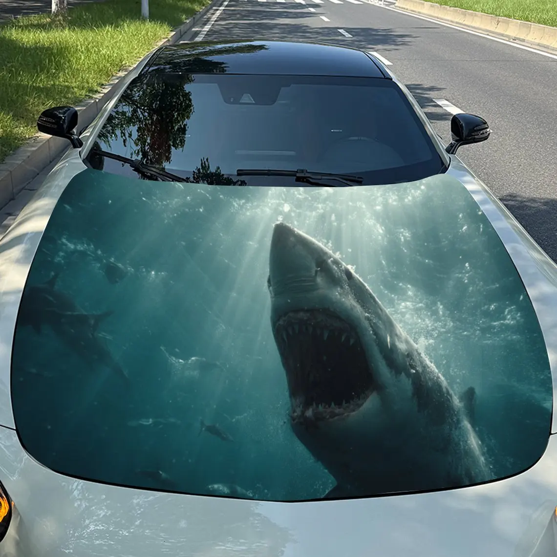 

Ужасающие глубокие — наклейки на капот автомобиля с морской акулой — самоклеящаяся, водонепроницаемая и прочная виниловая пленка, украшение и защита вашего автомобиля,
