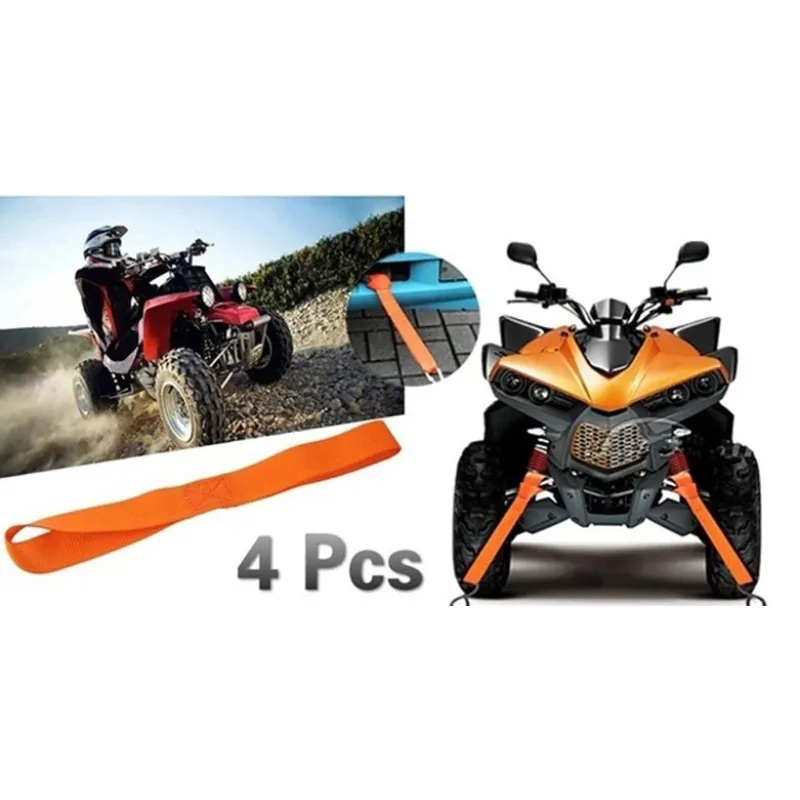 

1/4Pcs Atv Soft Loop Tie Down Straps Ratchet Towing Cargo ATV Motorcycle