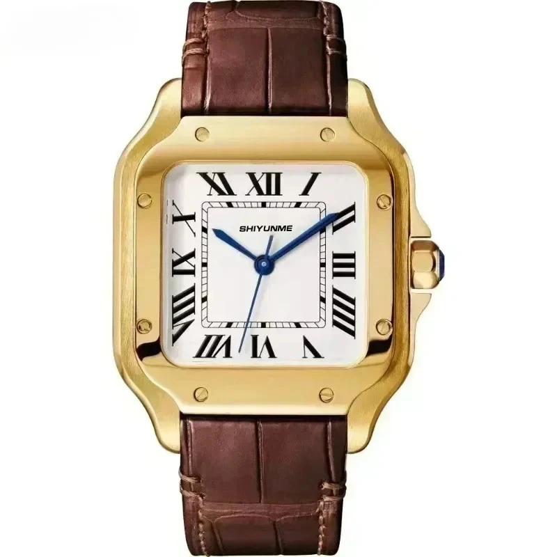 Montre multifonction pour hommes, série cuir 42MM, automatique, mécanique, exquise, classique, à la mode