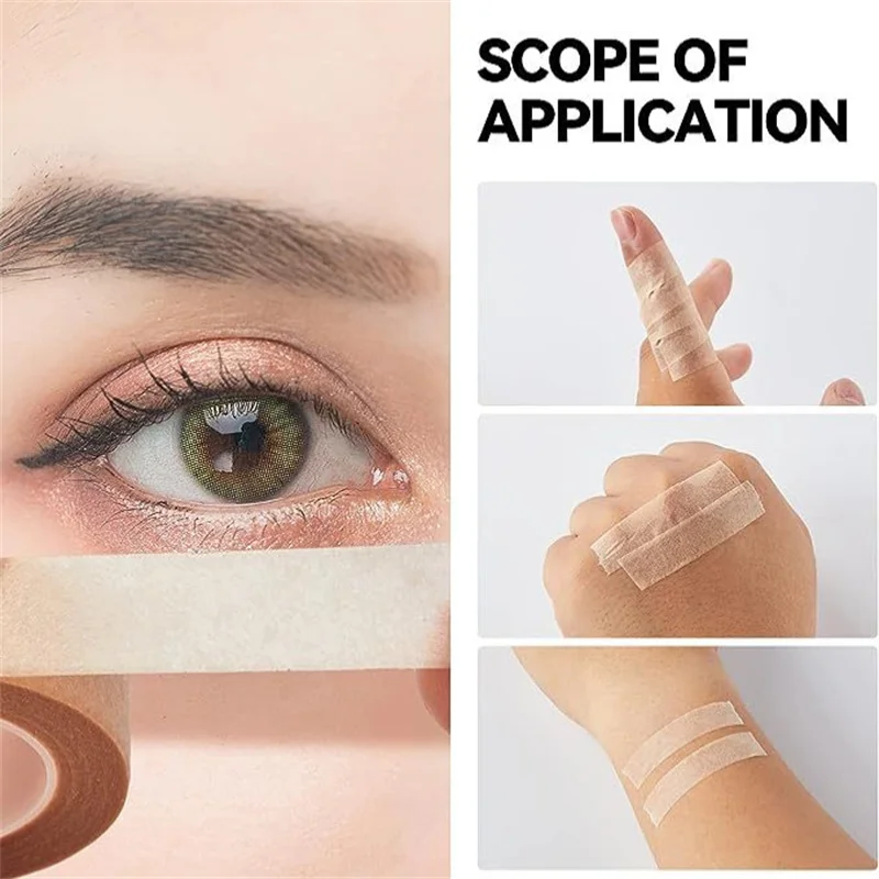 5/10/20PCS 9M * 1.25CM Nastro di colore della pelle non tessuto Occhio Ciglia finte Patch Traspirante Nastri di estensione delle ciglia Lint Palpebra adesivo