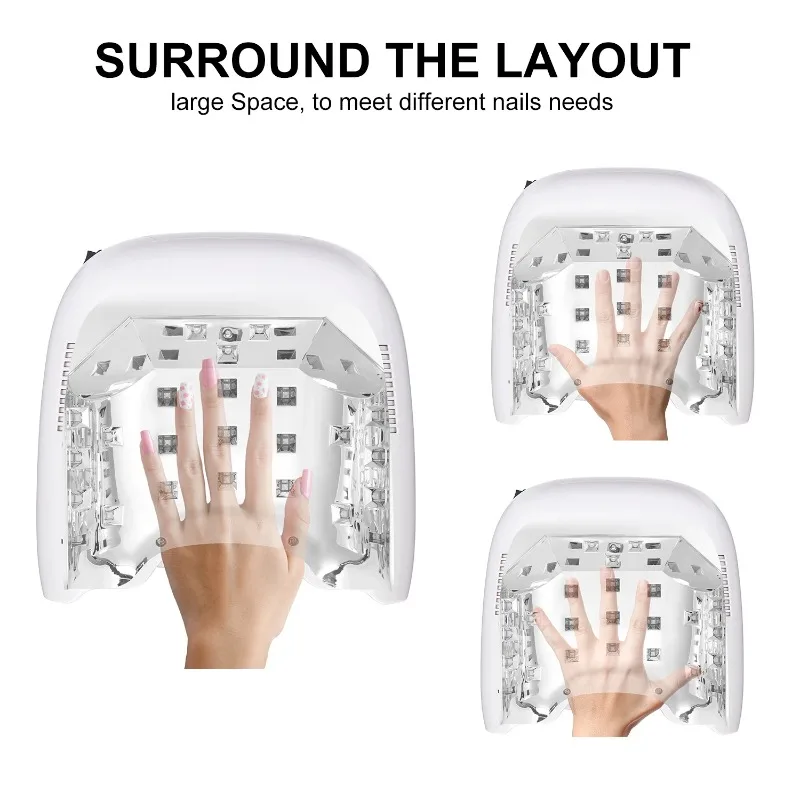 Lampada professionale per unghie a LED UV per smalto gel - Lampada da tavolo per salone per asciugatrice per unghie ad asciugatura rapida 30s per nail art, modello P30 Pro